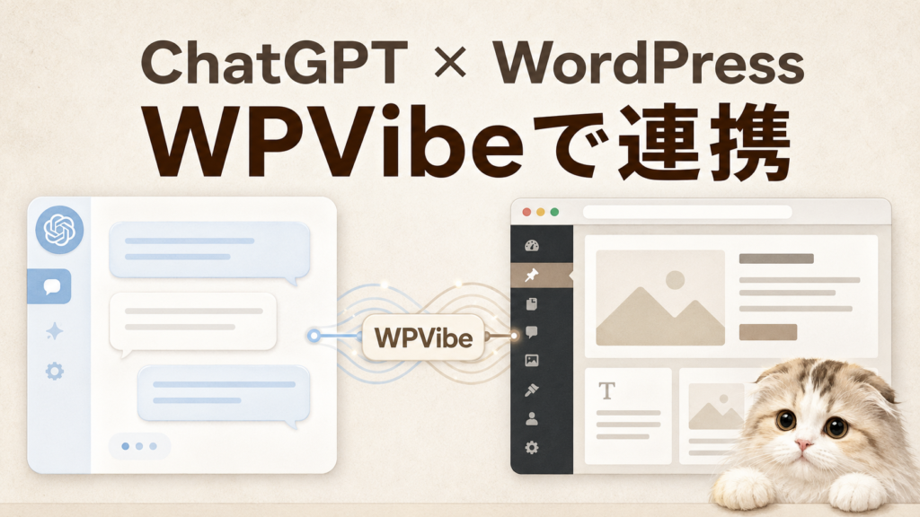 ChatGPTとWordPressをWPVibeで連携するイメージ