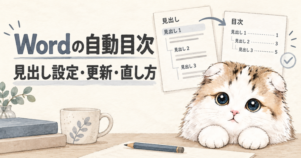 Wordの自動目次：見出し設定・更新・直し方
